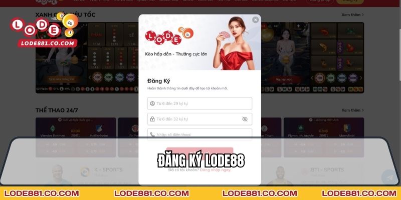 Đăng ký Lode88