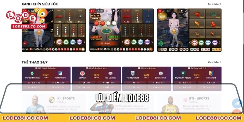 Ưu điểm Lode88